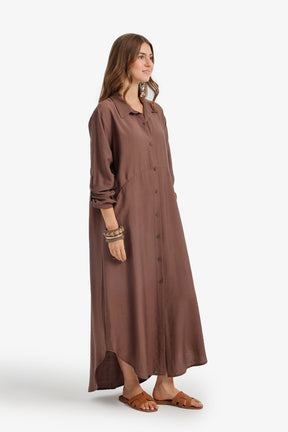 Tab Sleeve Shirt Dress