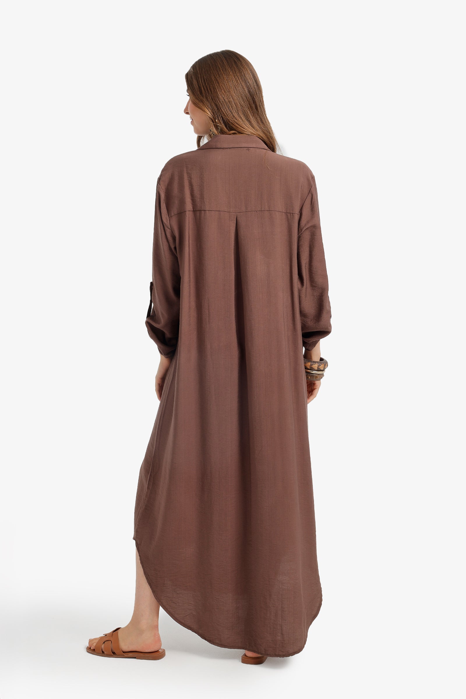 Tab Sleeve Shirt Dress