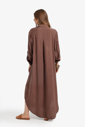 Tab Sleeve Shirt Dress