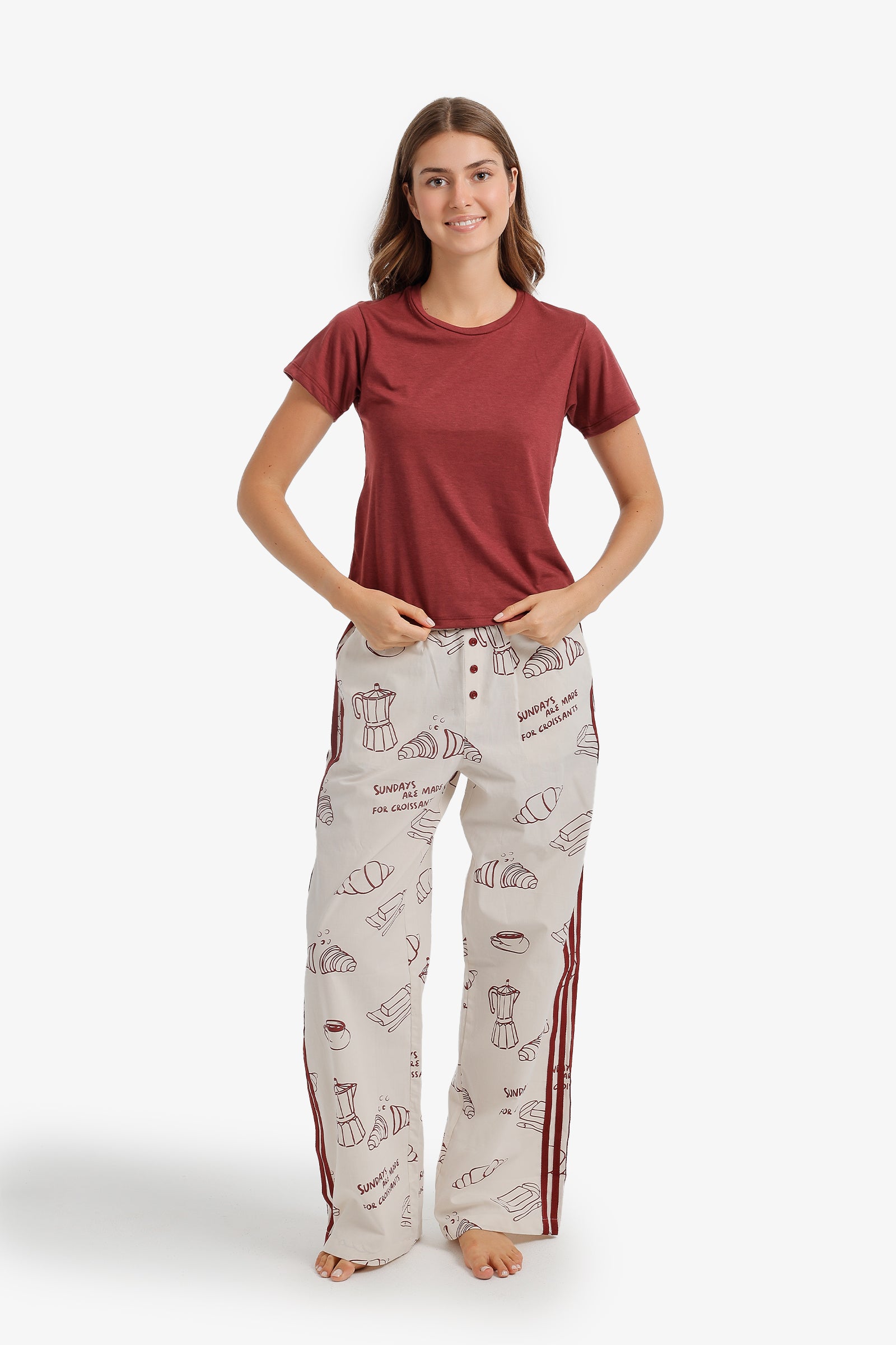 Side-Stripe Breakfast Pyjama