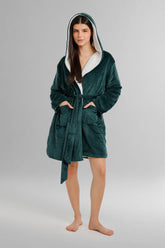 Hooded Plush Velvet Robe