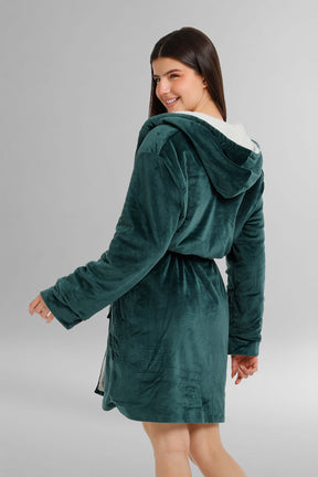 Hooded Plush Velvet Robe