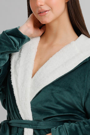 Hooded Plush Velvet Robe