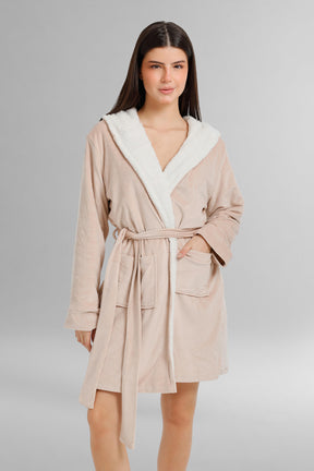 Hooded Plush Velvet Robe