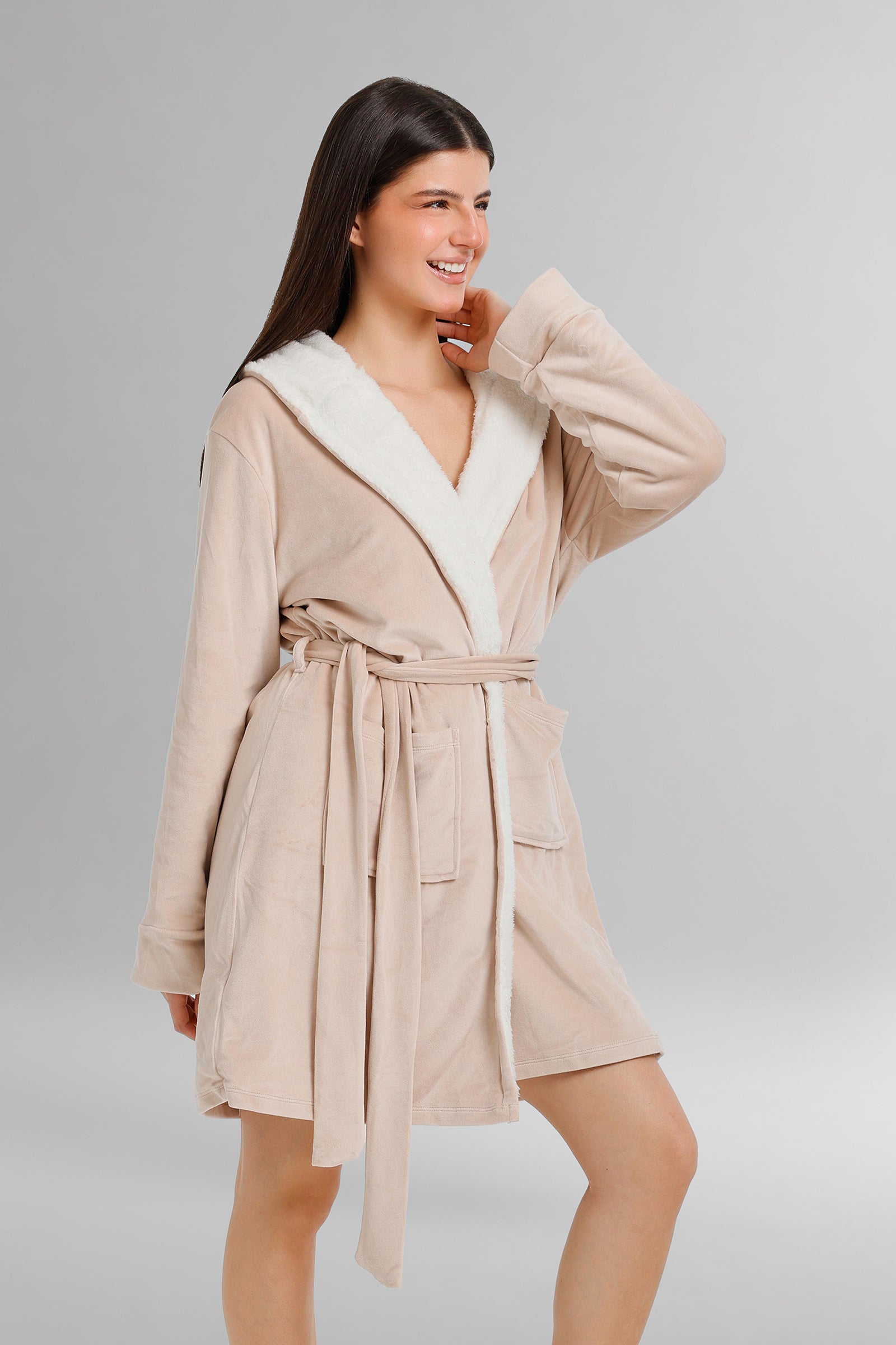Hooded Plush Velvet Robe