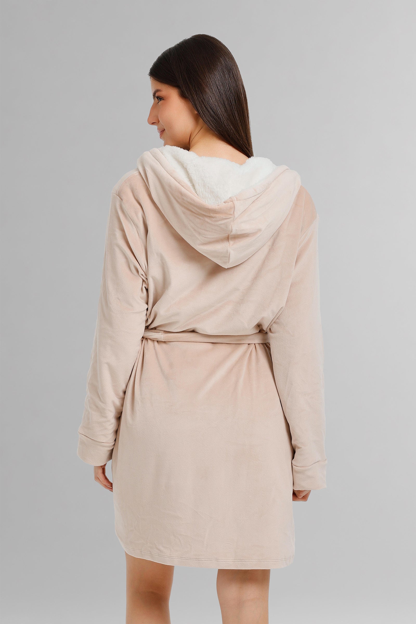Hooded Plush Velvet Robe