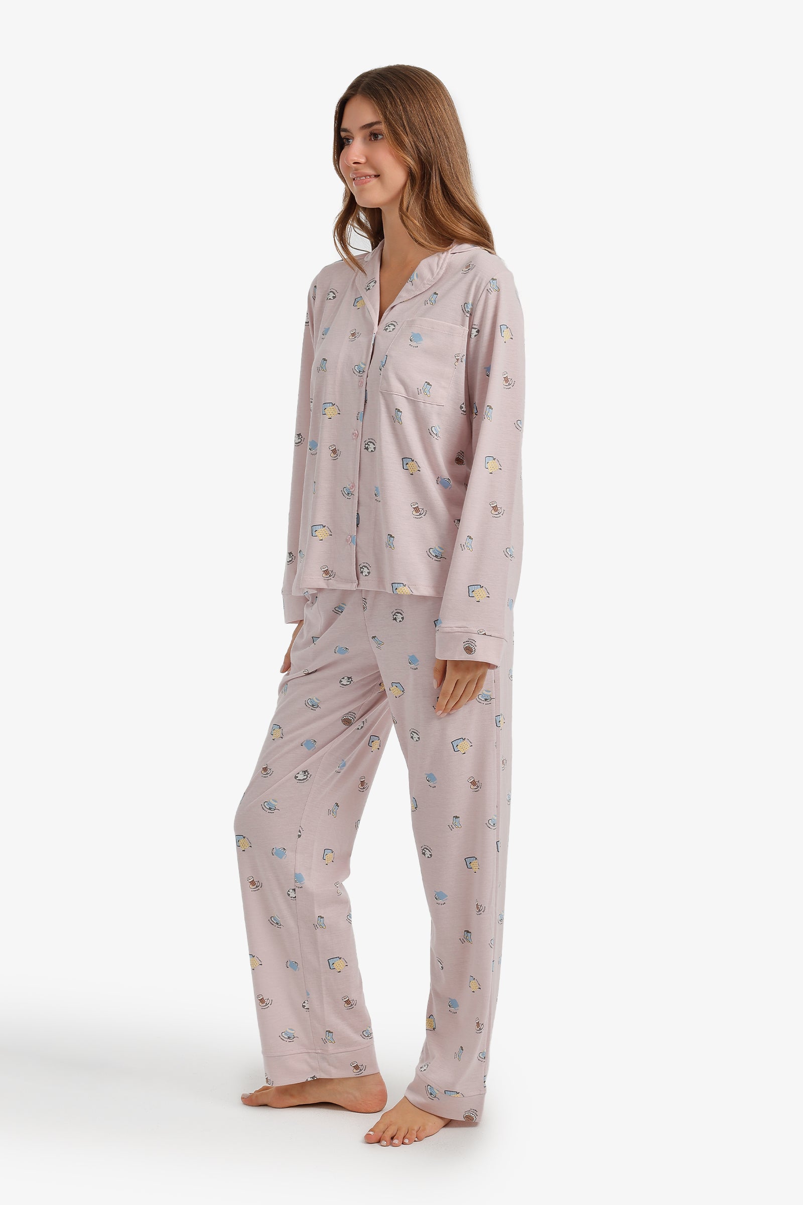 Printed Button-Down Pyjama