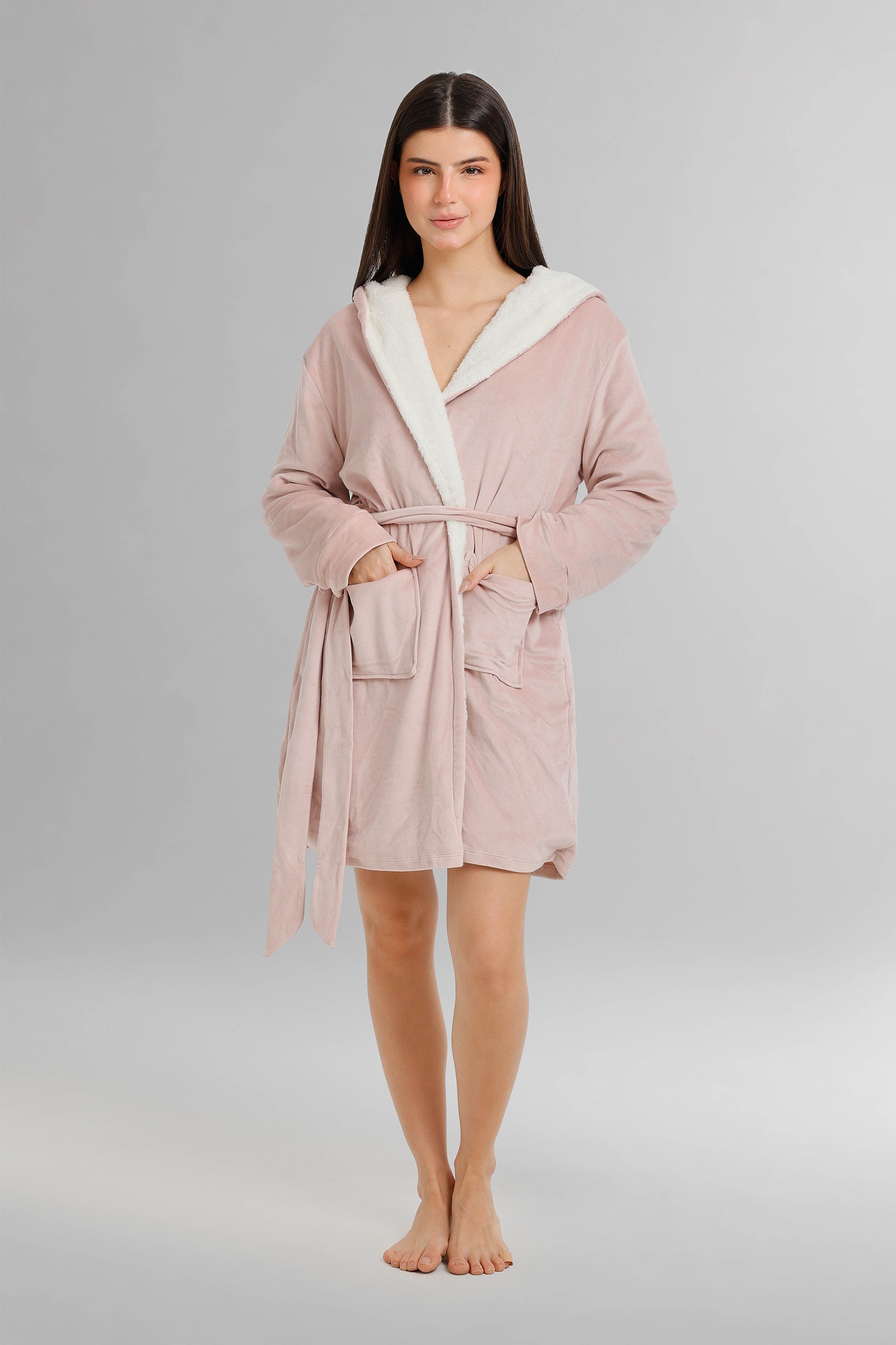 Hooded Plush Velvet Robe