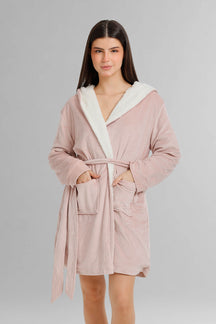 Hooded Plush Velvet Robe