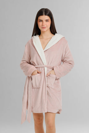 Hooded Plush Velvet Robe