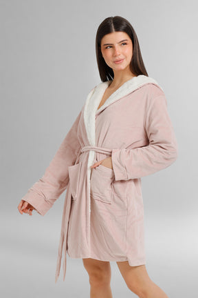 Hooded Plush Velvet Robe