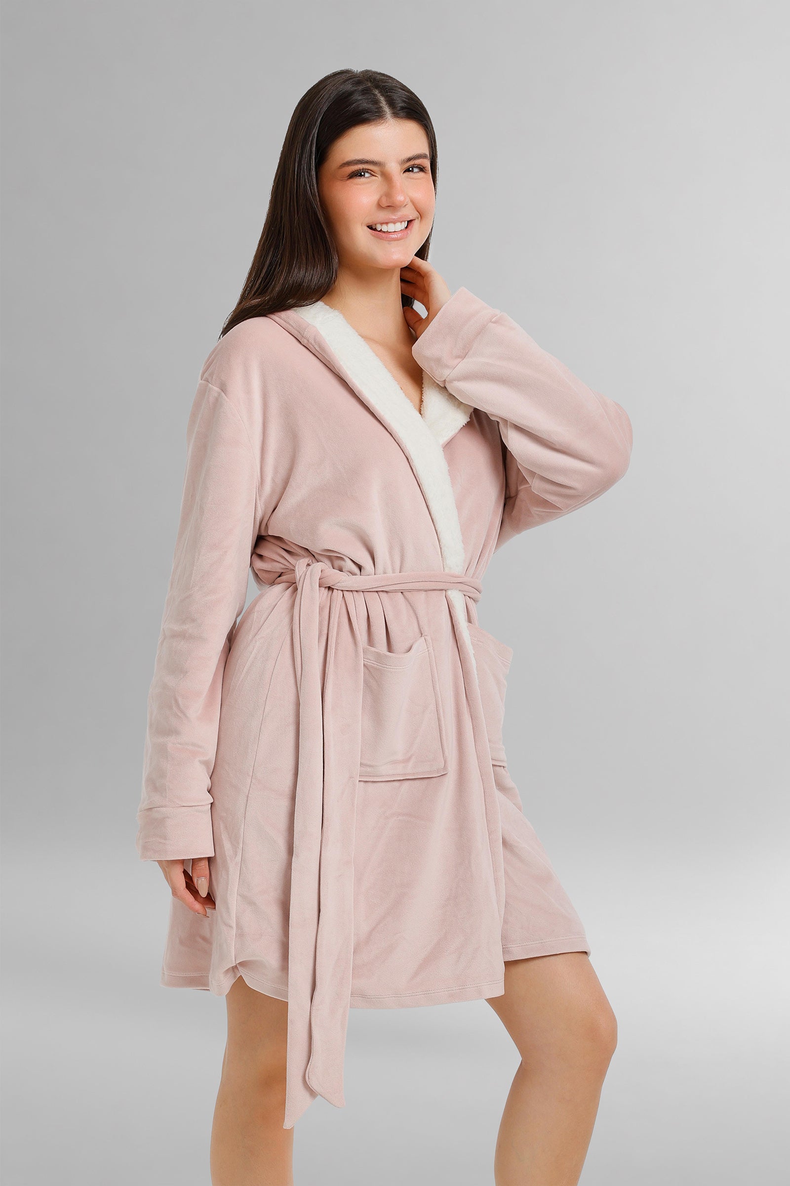 Hooded Plush Velvet Robe