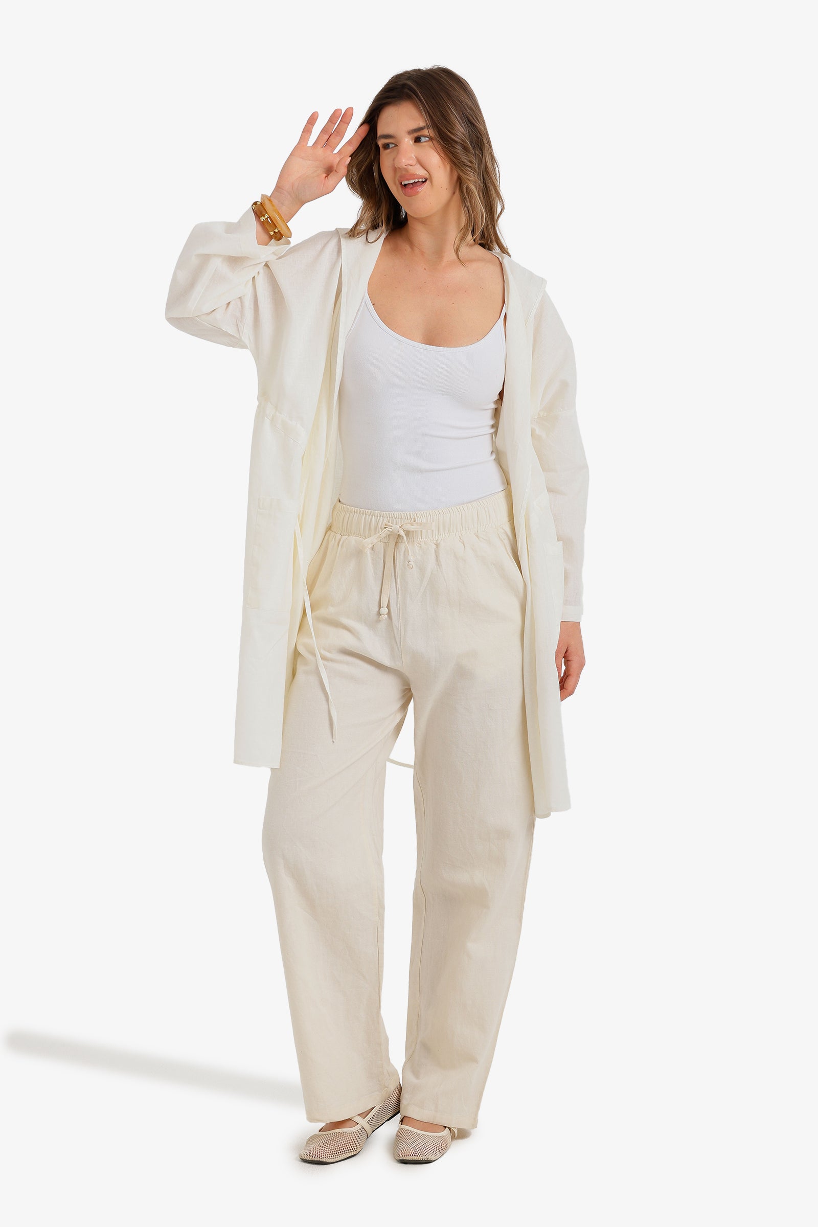 Drawstring Waist Kimono