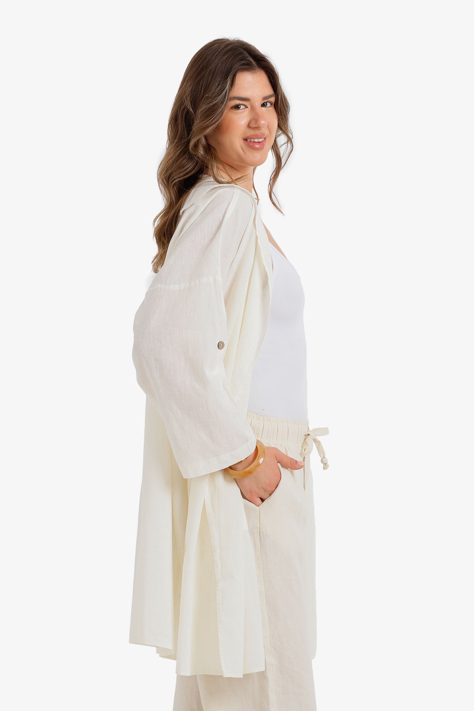 Drawstring Waist Kimono