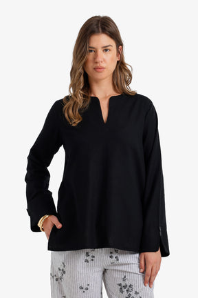 V-Neck Relaxed Blouse
