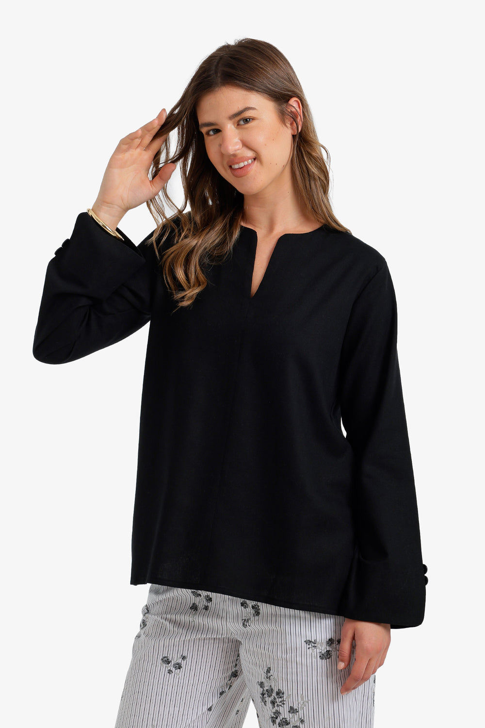 V-Neck Relaxed Blouse