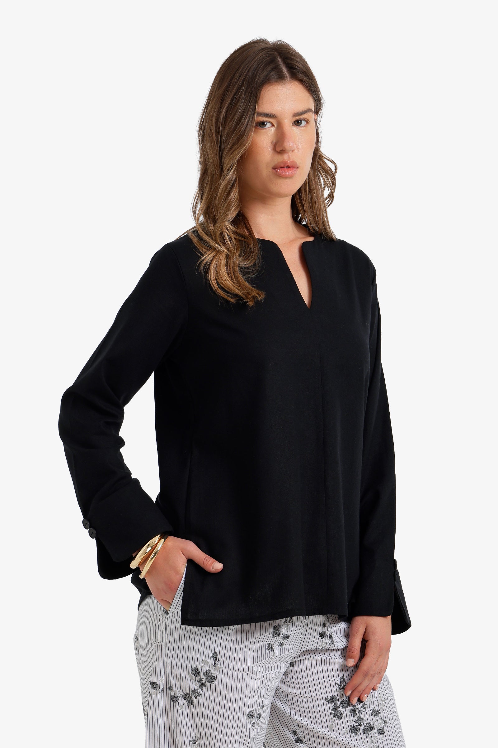 V-Neck Relaxed Blouse