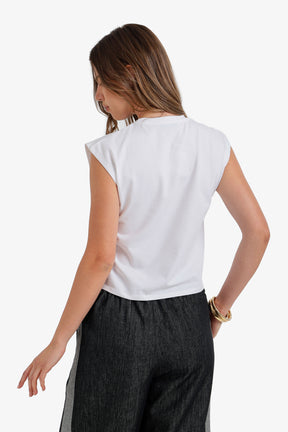 Sleeveless Cropped T-Shirt