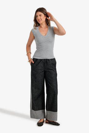 V-Neck Ribbed Top