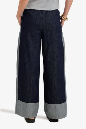 Two-Tone Denim Pants