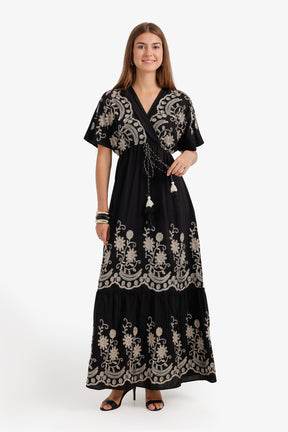 Wrap-Style Bodice Dress