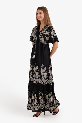 Wrap-Style Bodice Dress