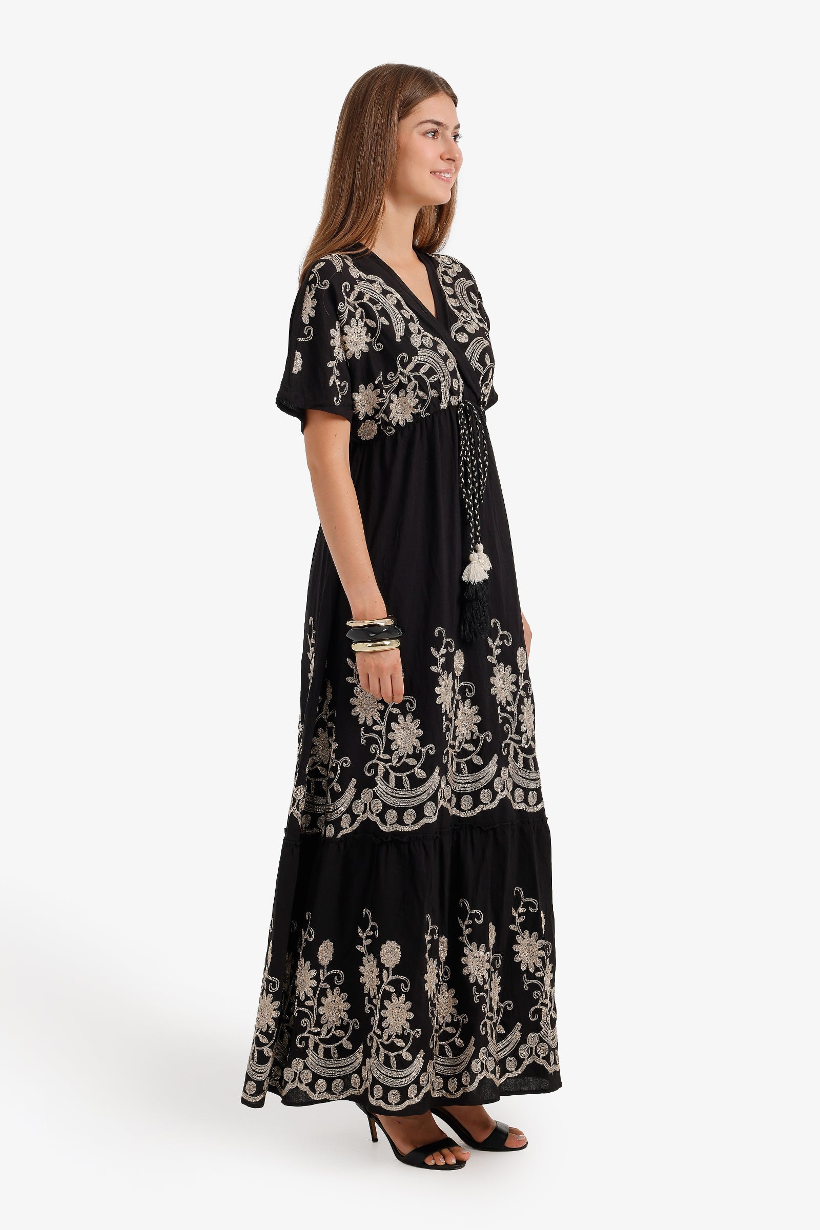 Wrap-Style Bodice Dress