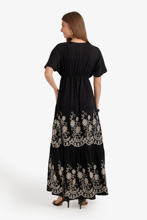 Wrap-Style Bodice Dress
