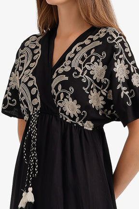 Wrap-Style Bodice Dress
