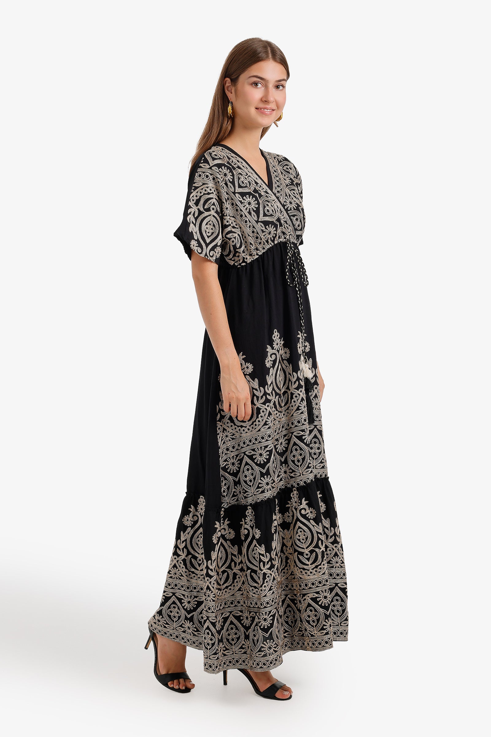 Tassel-Tie Maxi Dress