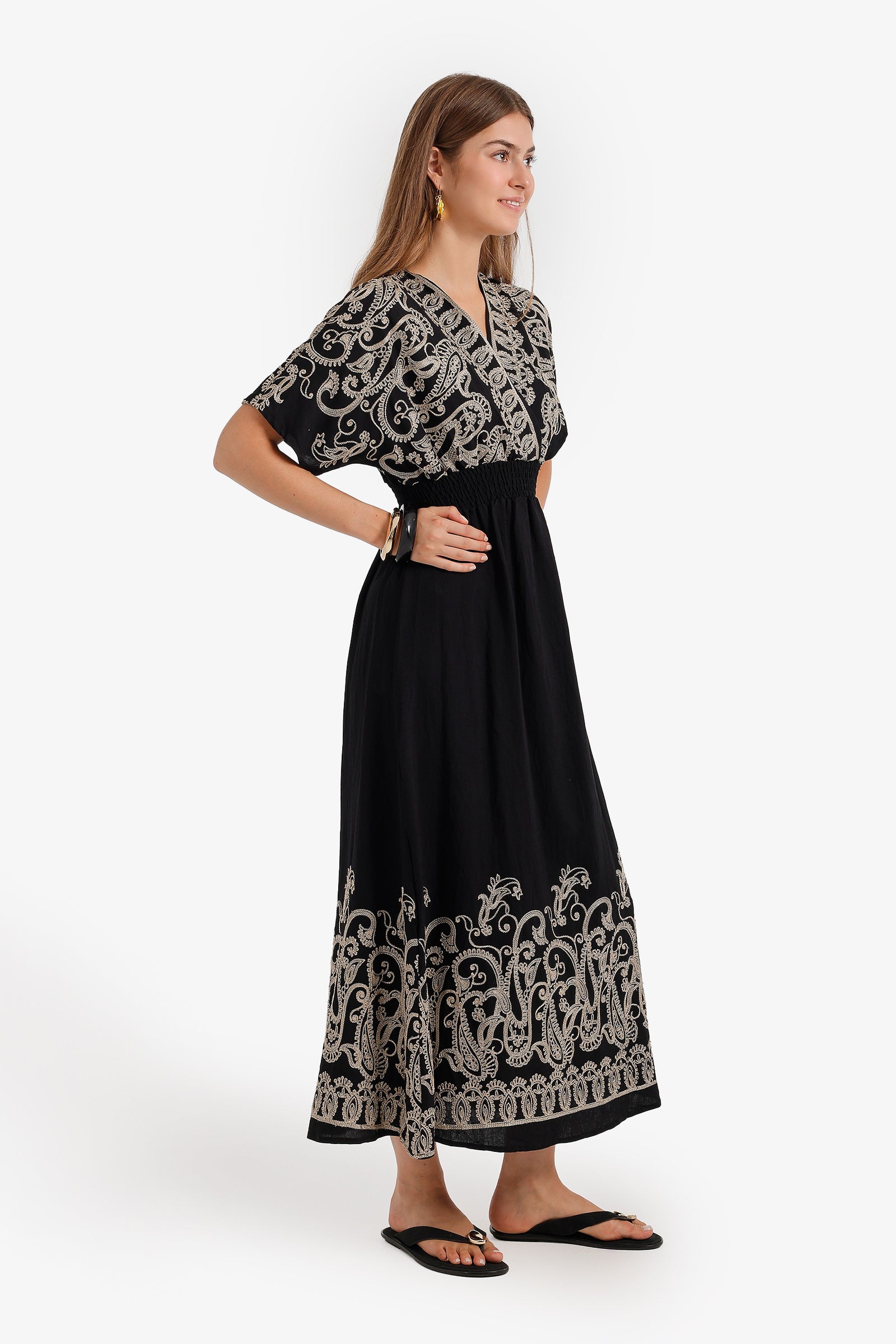 Embroidered Flowy Dress
