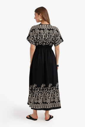 Embroidered Flowy Dress