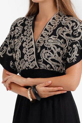 Embroidered Flowy Dress