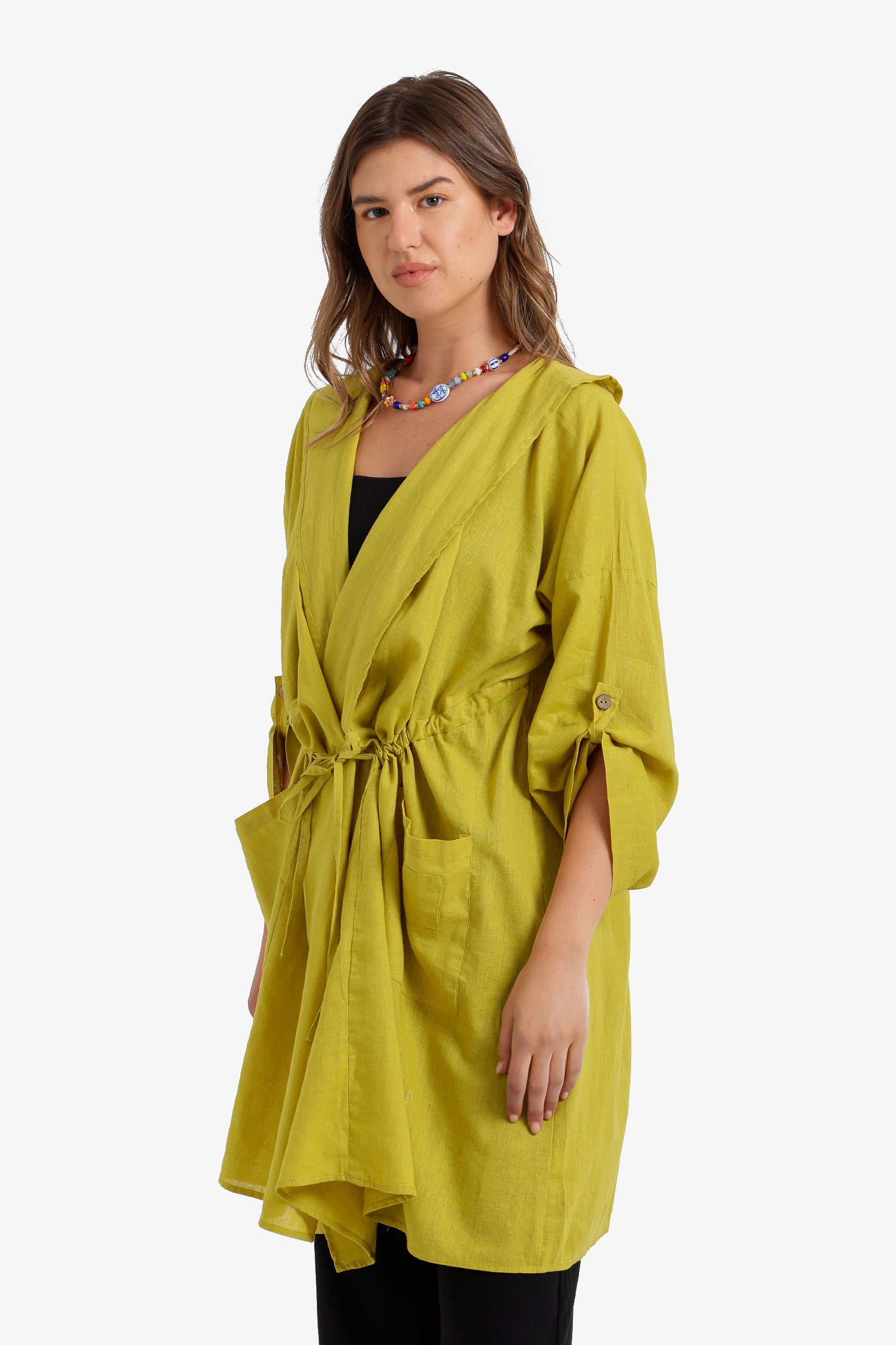 Drawstring Waist Kimono