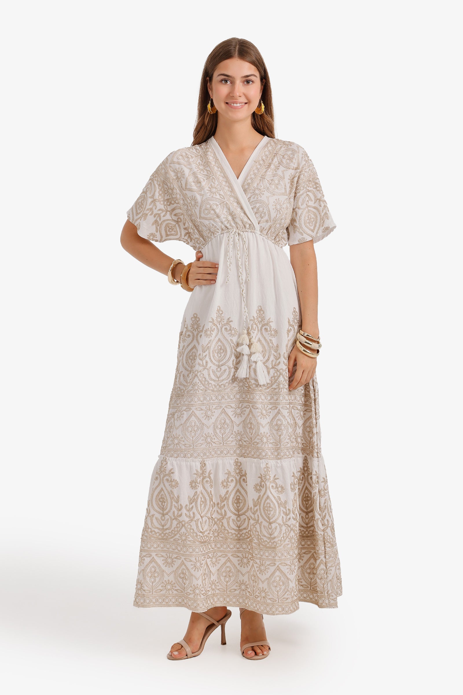 Tassel-Tie Maxi Dress