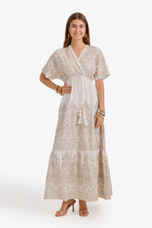 Tassel-Tie Maxi Dress