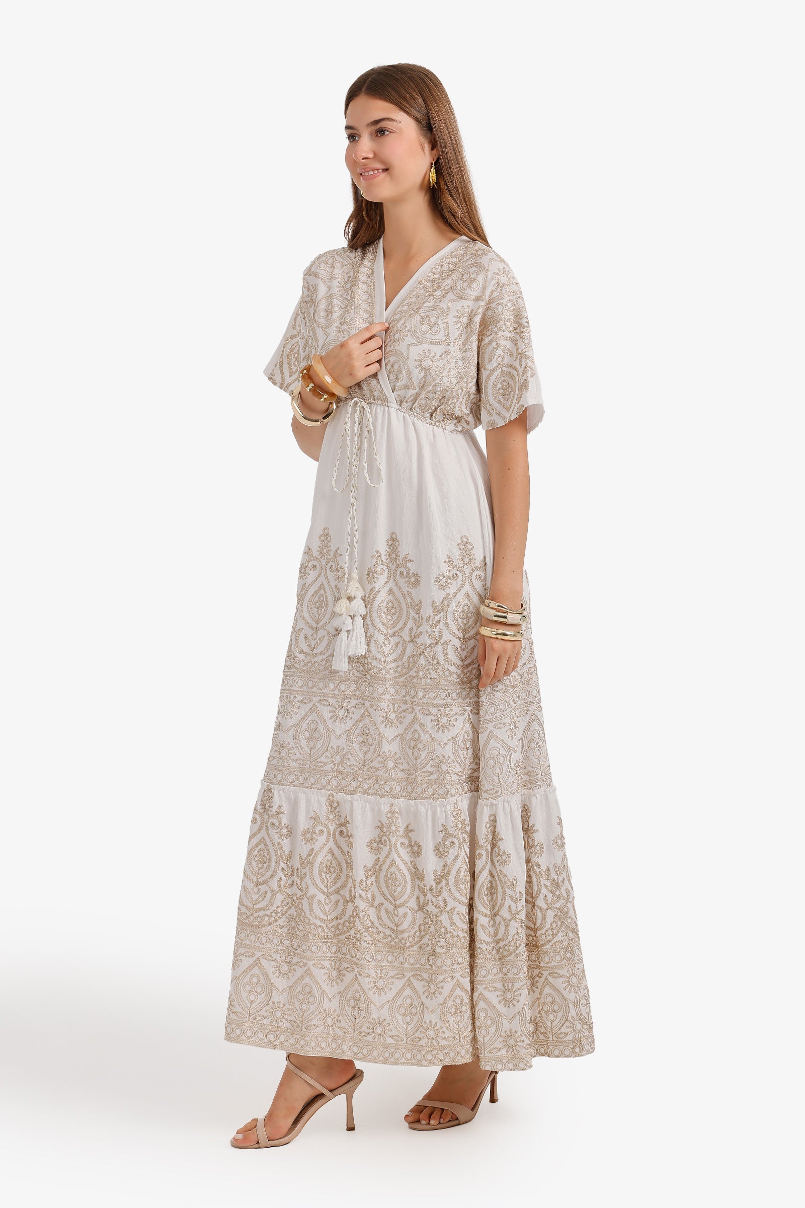 Tassel-Tie Maxi Dress
