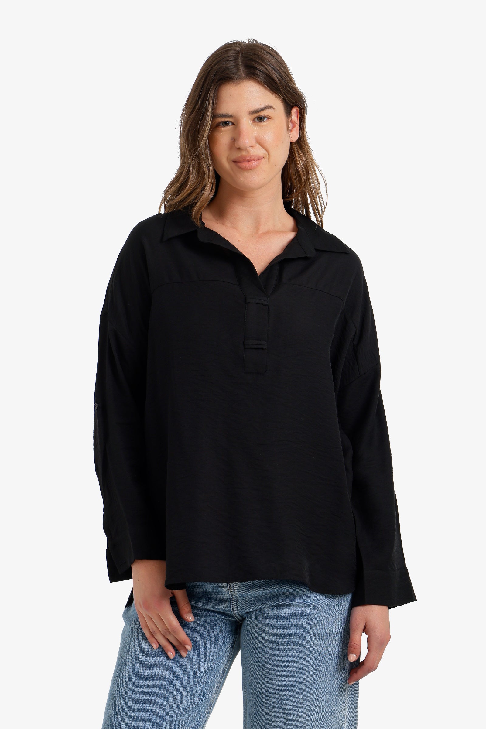 Relaxed High-Low Blouse