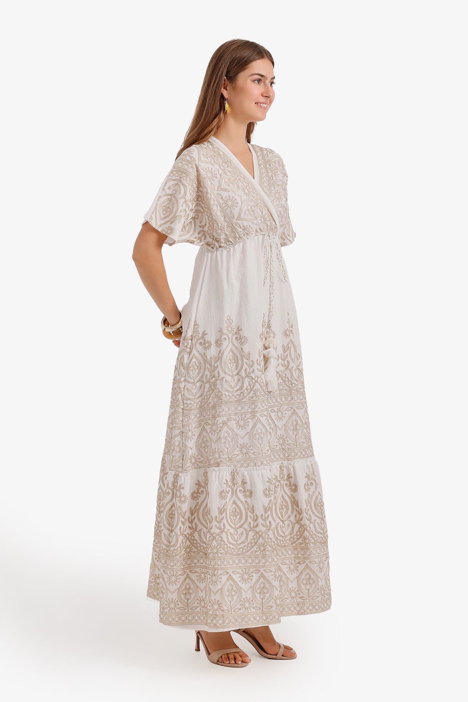Tassel-Tie Maxi Dress