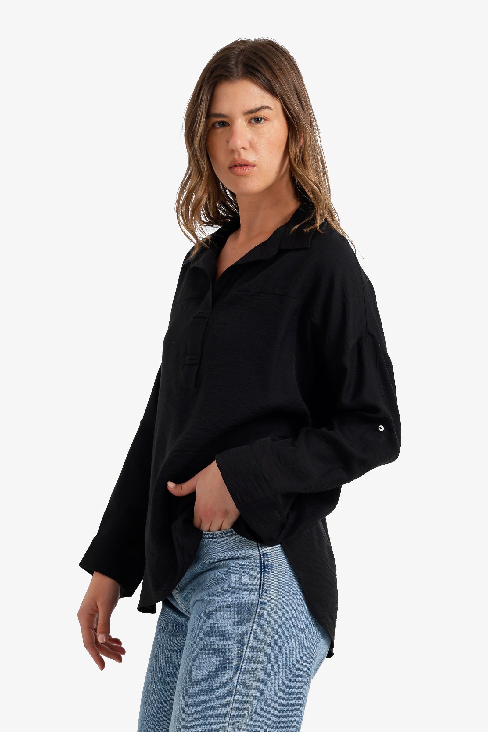 Relaxed High-Low Blouse