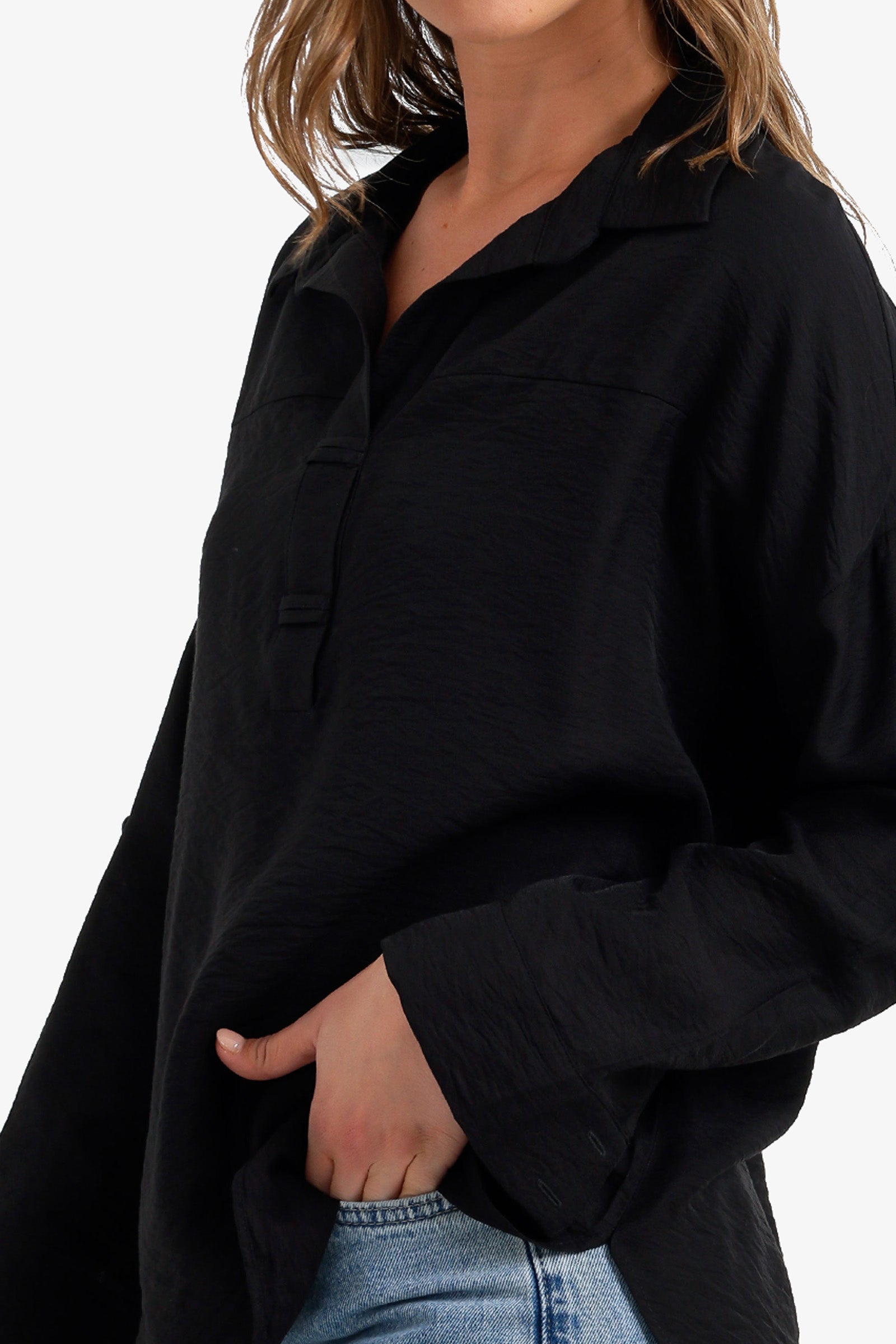 Relaxed High-Low Blouse