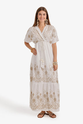Wrap-Style Bodice Dress