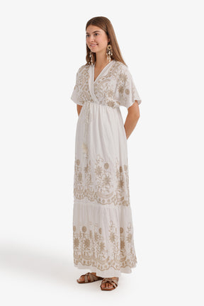 Wrap-Style Bodice Dress