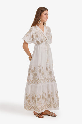 Wrap-Style Bodice Dress