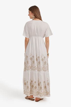 Wrap-Style Bodice Dress