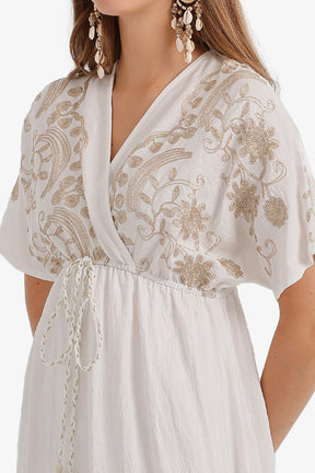 Wrap-Style Bodice Dress