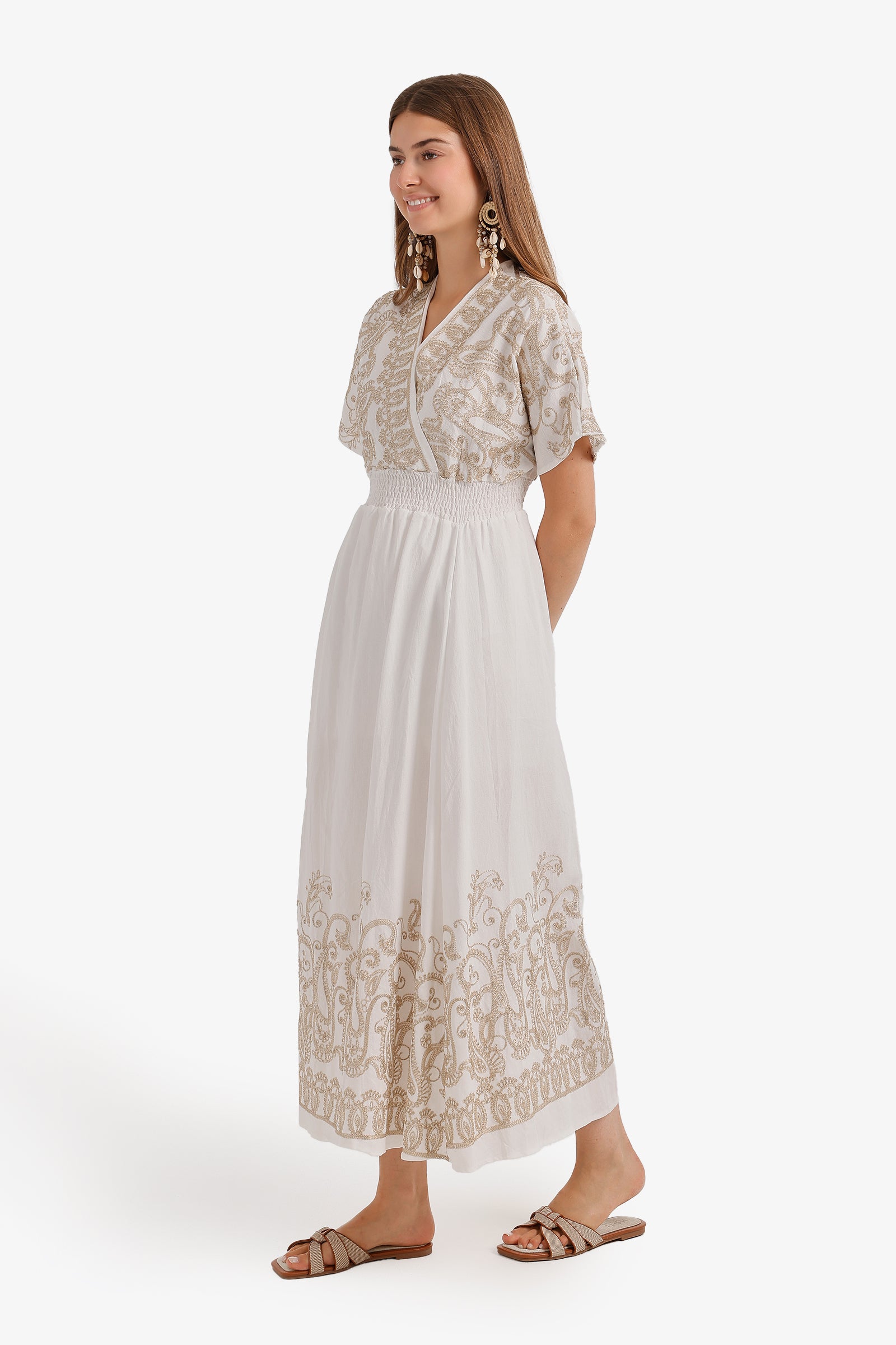 Embroidered Flowy Dress
