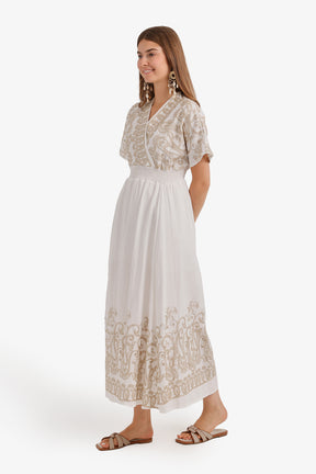 Embroidered Flowy Dress