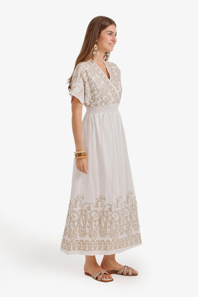 Embroidered Flowy Dress