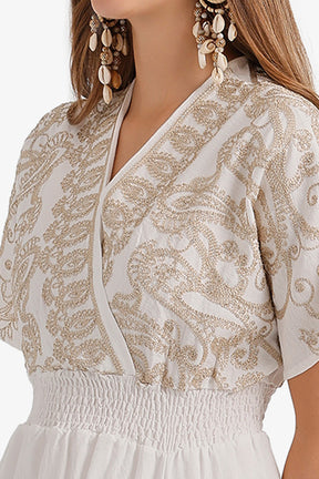 Embroidered Flowy Dress